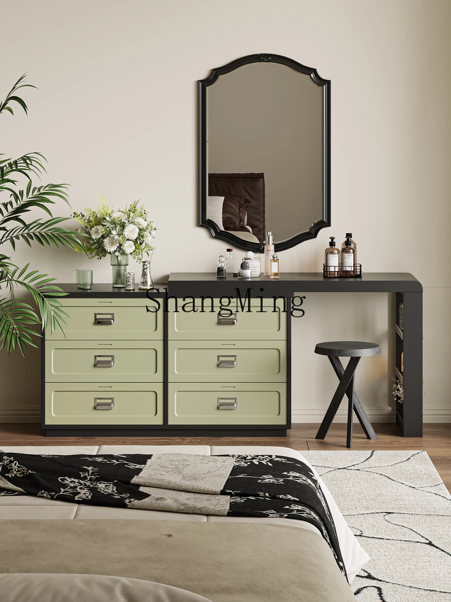 

CL high value simple solid wood cream dresser premium feeling home bedroom end bed makeup table locker