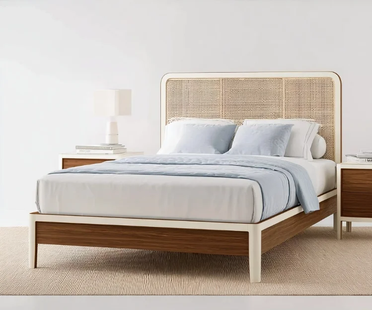 

#King Size Teak Wood Adjustable Bed With Eco-Friendly Convertible Design In Modern Retro Finish For Home & Hotel Bedrooms
