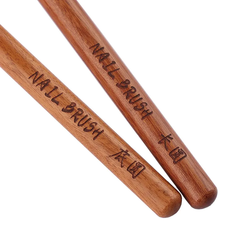 Brosse à ongles ronde avec manche en bois, brosse ombrée pour peinture sur Gel, Nail Art pour Extension de pointe de Gel, accessoire de constructeur en acrylique, pinceaux pour Nail Art