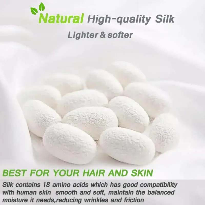 كيس وسادة من الحرير الحقيقي النقي 100% على الجانبين كيس وسادة من حرير التوت الطبيعي مع سحاب مخفي ناعم قابل للتنفس جيد للشعر والجلد