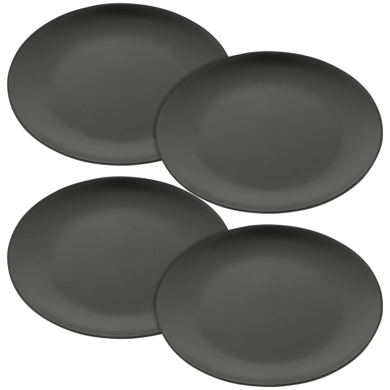 

4 Pcs Round Black Melamine Plate Serving Utensils Ramen Bowl Plates Dish for Salad