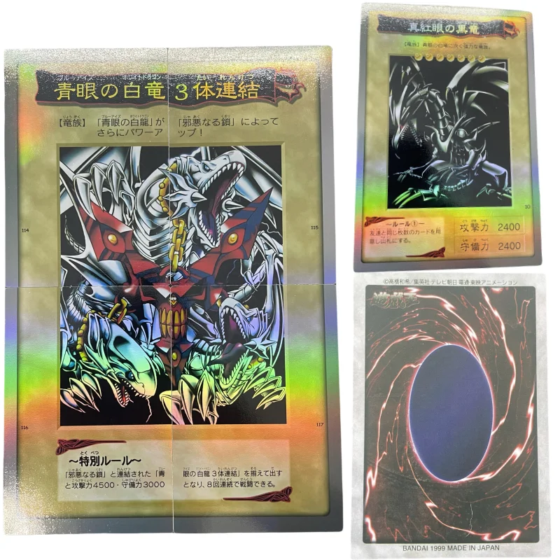 

Yugioh Cards Blue-Eyes White Dragon Four In One Red-Eyes Black Dragon Anime Game Characters Collection Color Flash DIY Cards Toy