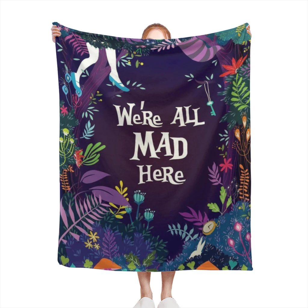 

Alice in Wonderland Blanket Sofa Bedroom Bed Home Office Nap Blanket Car Travel Picnic Blankets Gift