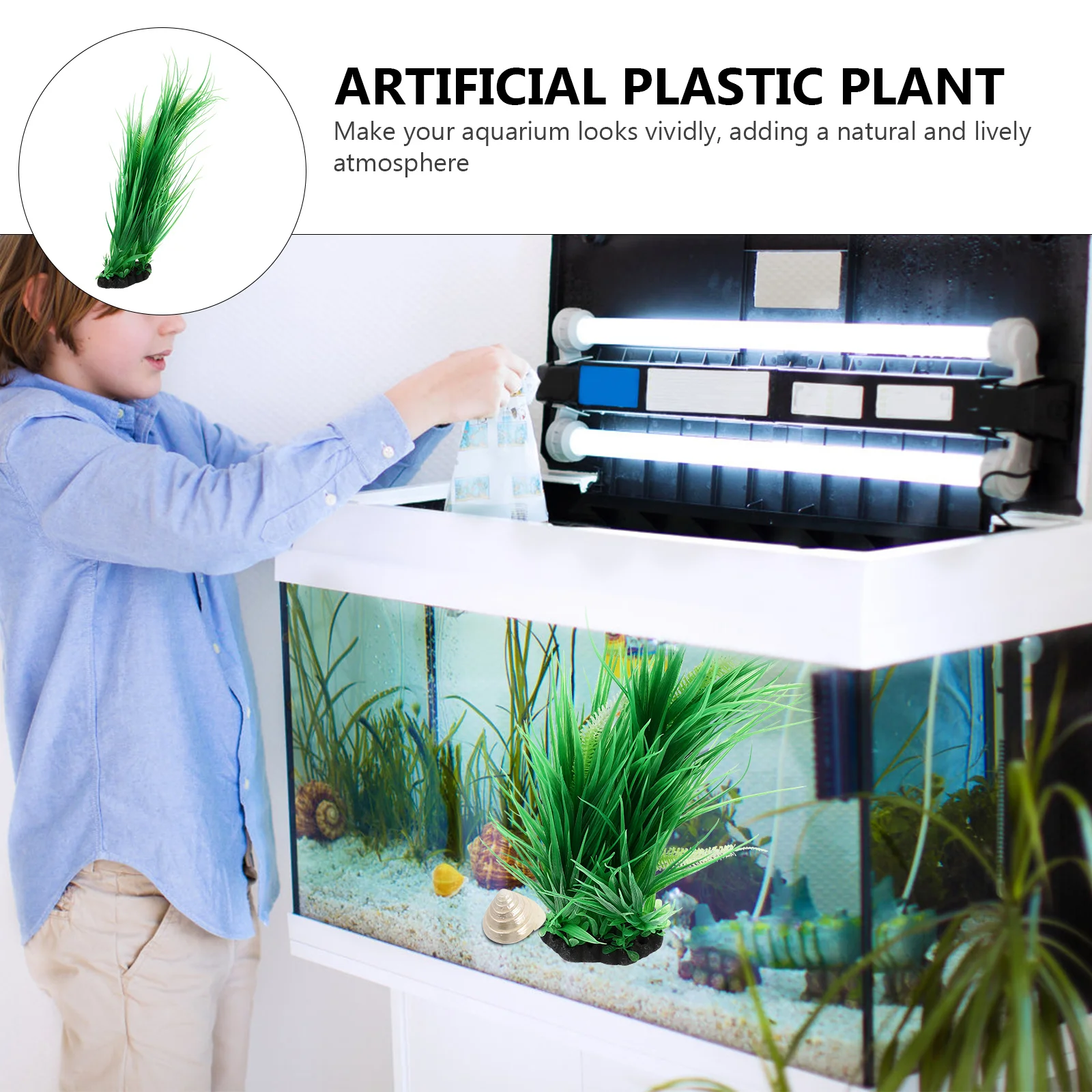 

1pc Simulation Aquatic Plant Lifelike Artificial Water Grass For Fish Tank Aquarium Decoration Plastic Resin Greenery Natural