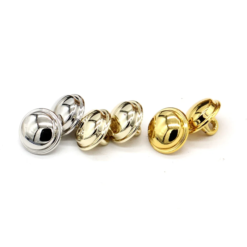 HENGC 20Pcs 10mm Mushroom Gold Metal Buttons for Needlework Shirt Blouse Cuff Collar Doll Chothes Small Handmade Decorations