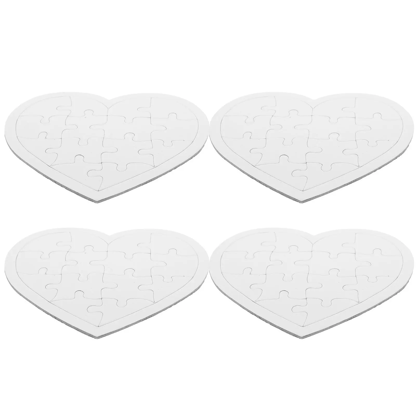 

4 Sheets Draw Puzzle Blanks for DIY Crafts Kids Hand Eye Coordination Creative Playtime Decorative Artwork Educational Puzzle