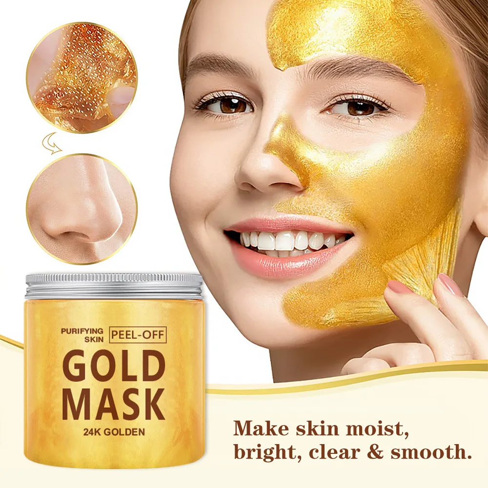 Mascarilla Facial exfoliante purificadora de oro, limpieza profunda, nutritiva, Control de aceite, suavizante, extracto de Aloe Vera, colágeno, niacinamida, 200g