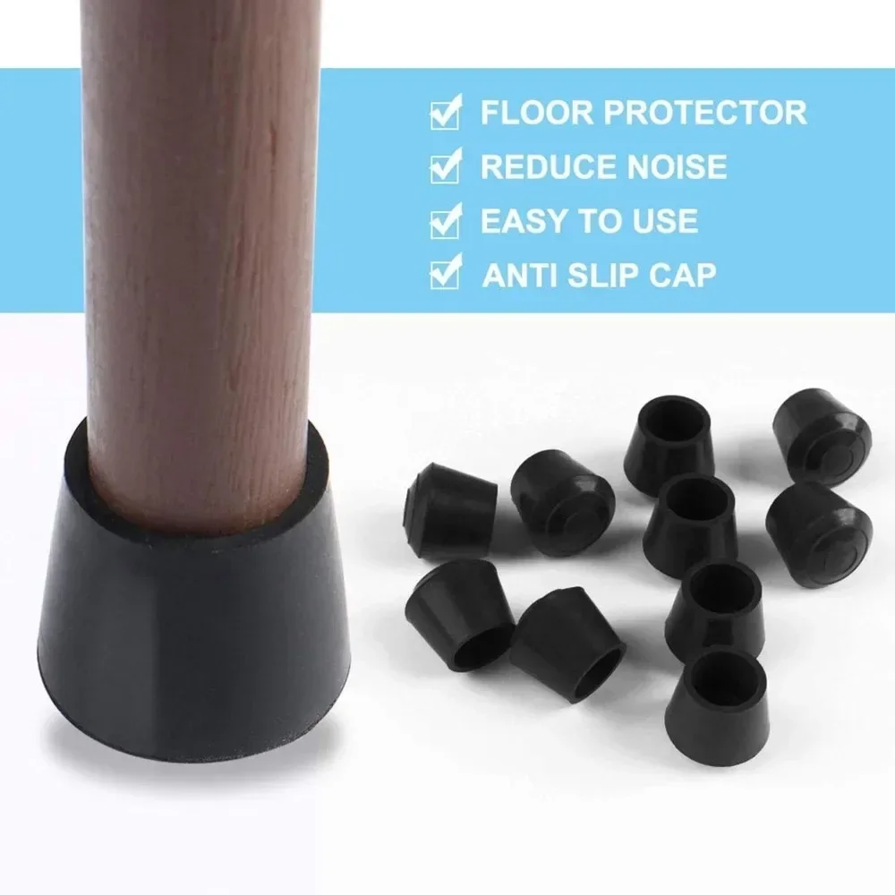 10/12/14/16/22/25mm for Furniture Set Round Rubber Chair Leg Cushion Furniture Leg Table End Plug PVC Silent Non-slip Floor Leg image 2