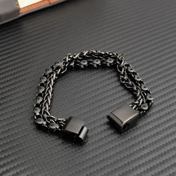 12mm*6mm Stainless Steel Link Chain Bracelet Fashion Simple Men Women Wrist Jewelry Fashion Punk Male Bangle Gift Wholesale Bulk