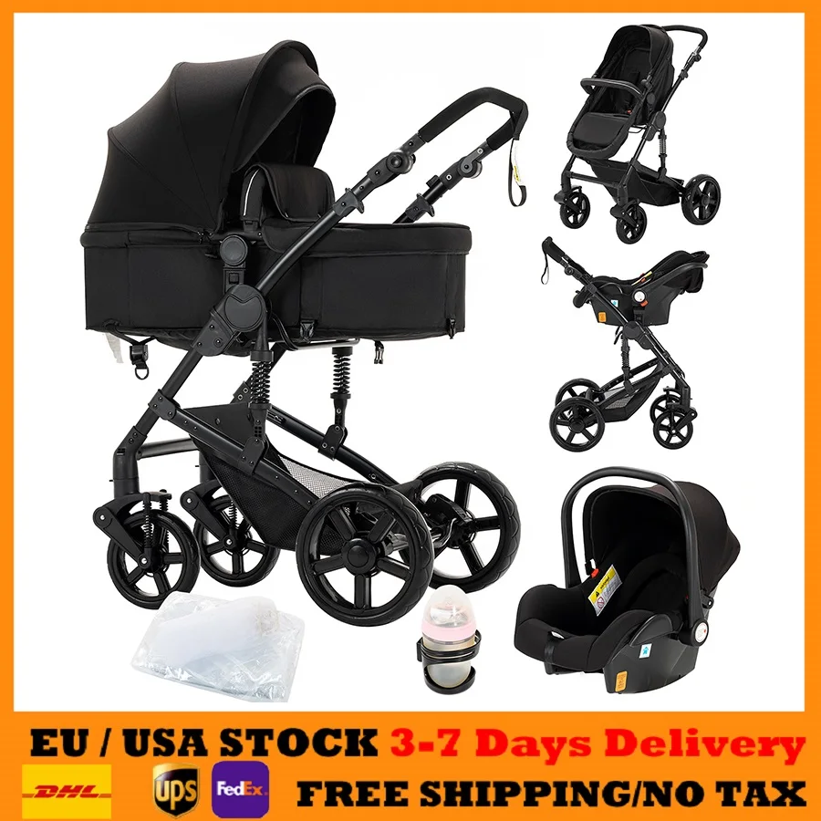 

3 in 1 Baby Stroller Baby Carriage Lightweight Stroller Pushchair Bassinet Stroller with Storage Basket Stroller for 0-36 months