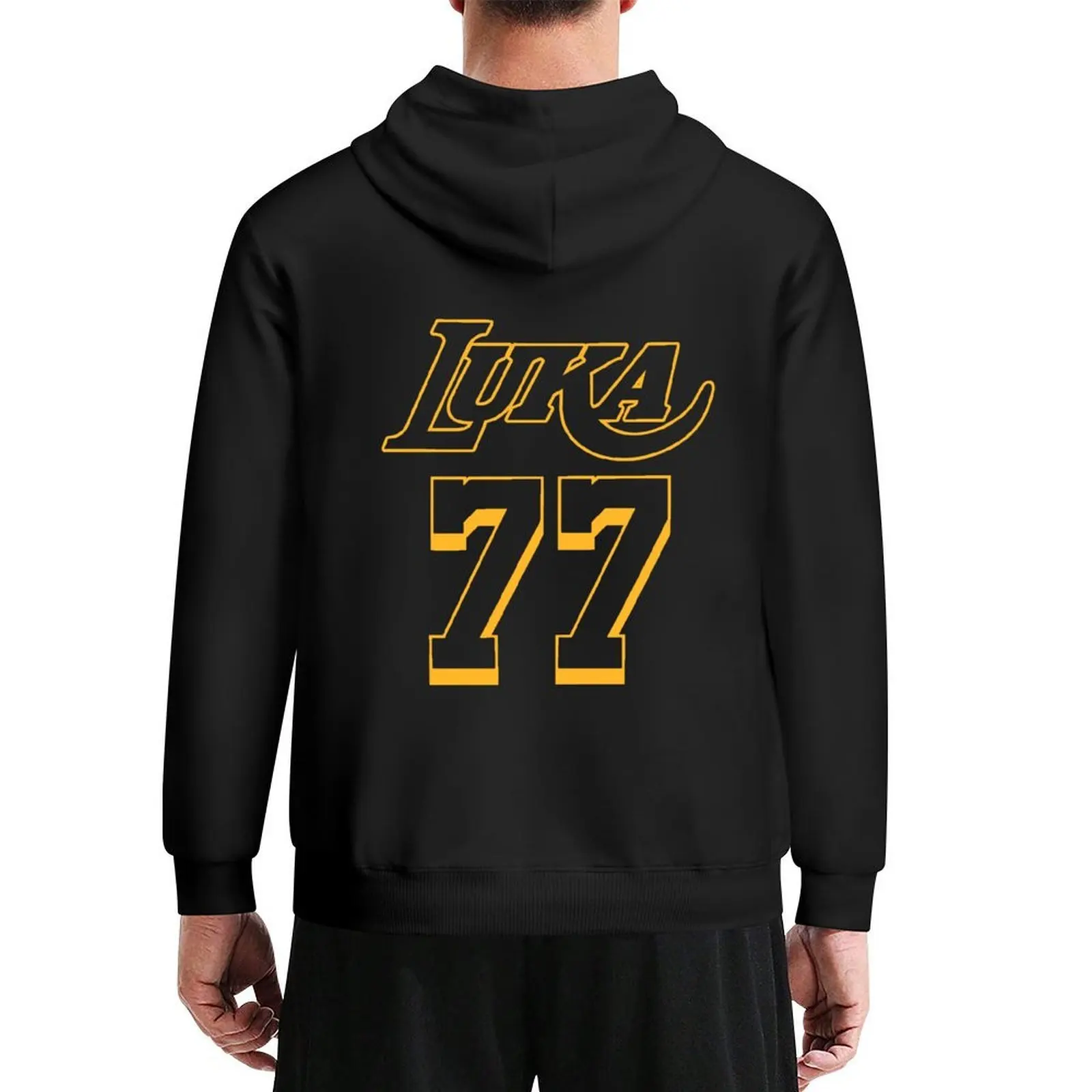

Luka Doncic 77 Los Angeles Black Jersey Hoodie male clothes men's clothing hooded shirt graphic hoodies