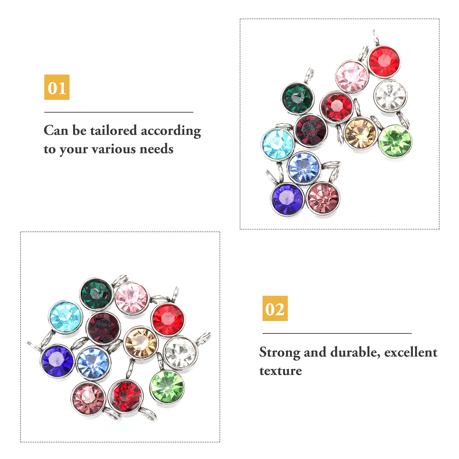 

36Pcs Birthstone Charms DIY Jewelry Accessories Hanging Pendants for Necklace Bracelet Keychain DIY Birthstone Pendant