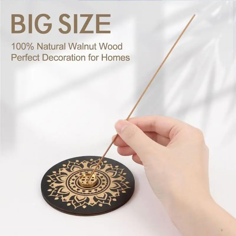 Incense Stick Holder 9-hole Wood Incense Tray Holder  for Sticks Aesthetic Appeal Burner For Home Decoration Meditation Yoga