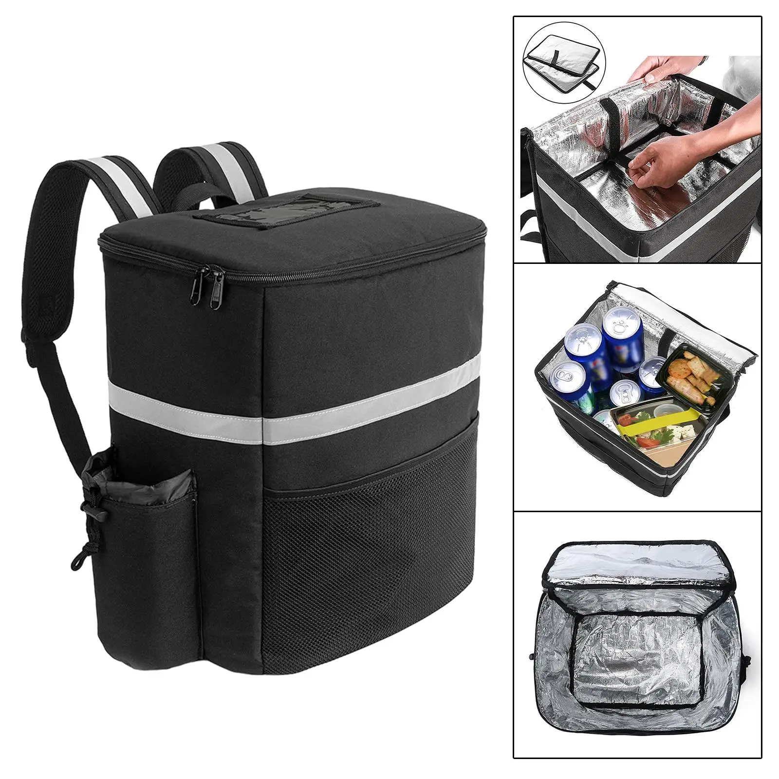 Thermal Insulated Food Bag Carrier Container with Adjustable Strap for Work Travel Lunch Box Cooling Bag