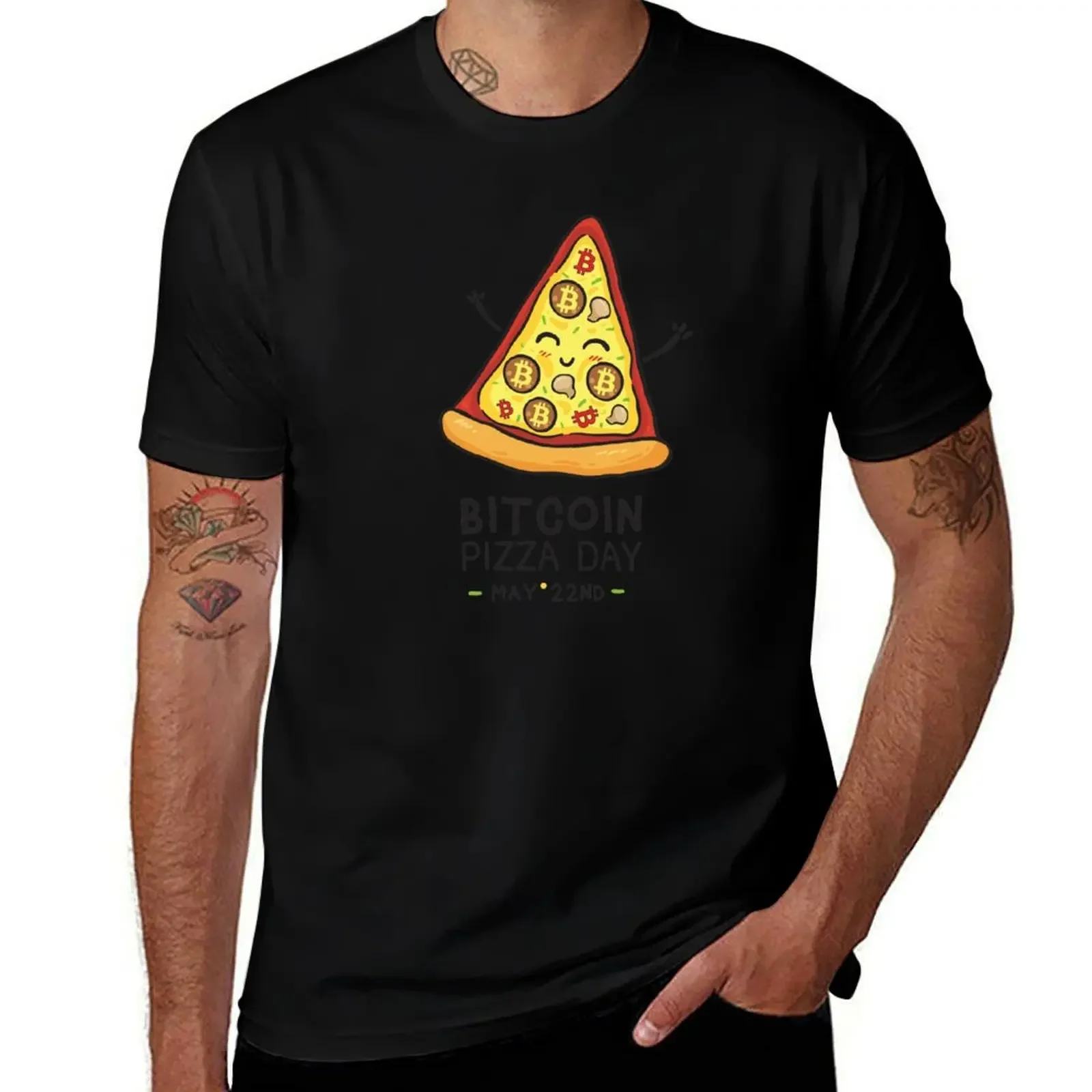 BITCOIN Pizza Day May 22nd T-Shirt vintage anime shirt shirts graphic tees plus size men clothing