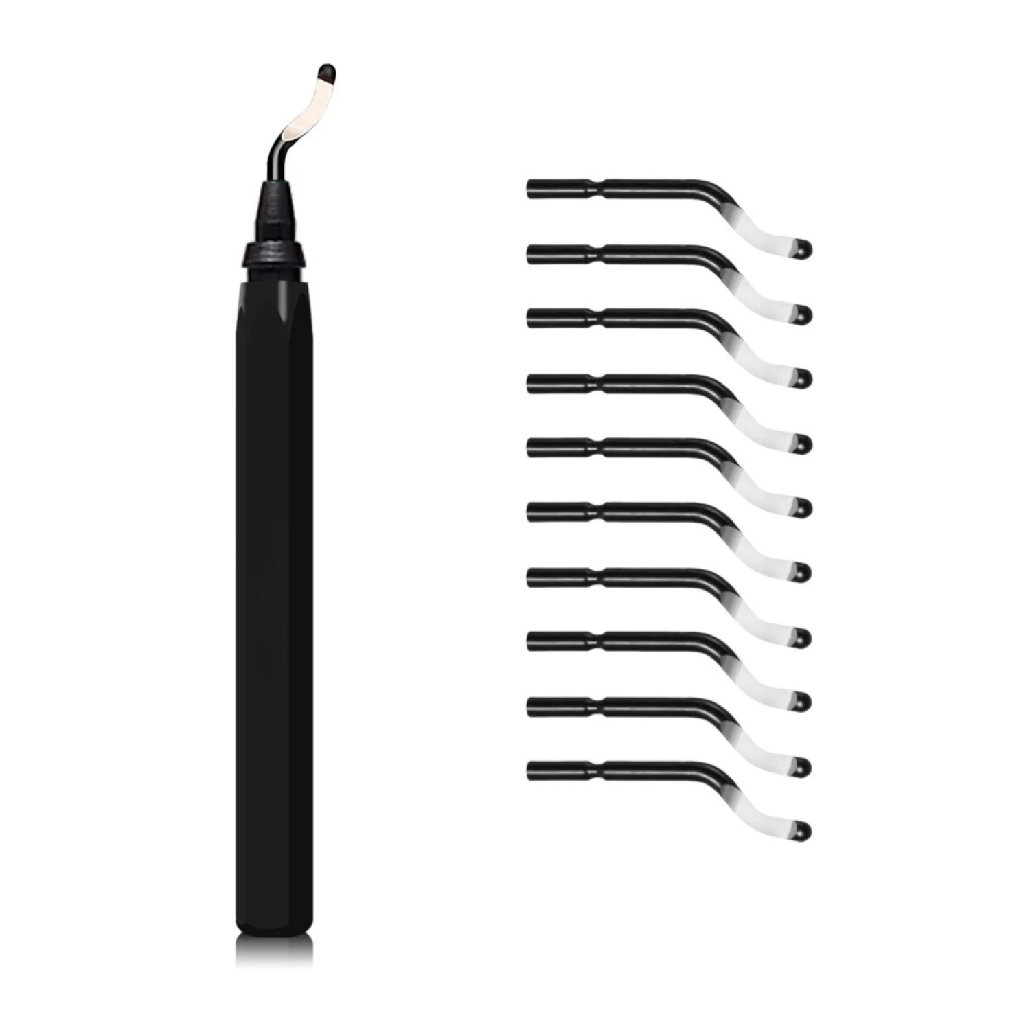 

Deburring Tool Set RB1000 Black Metal Handle with 1/10/11 Swivel Blades for Metal PVC Plumbing 3D Printing Plastic Copper Resin