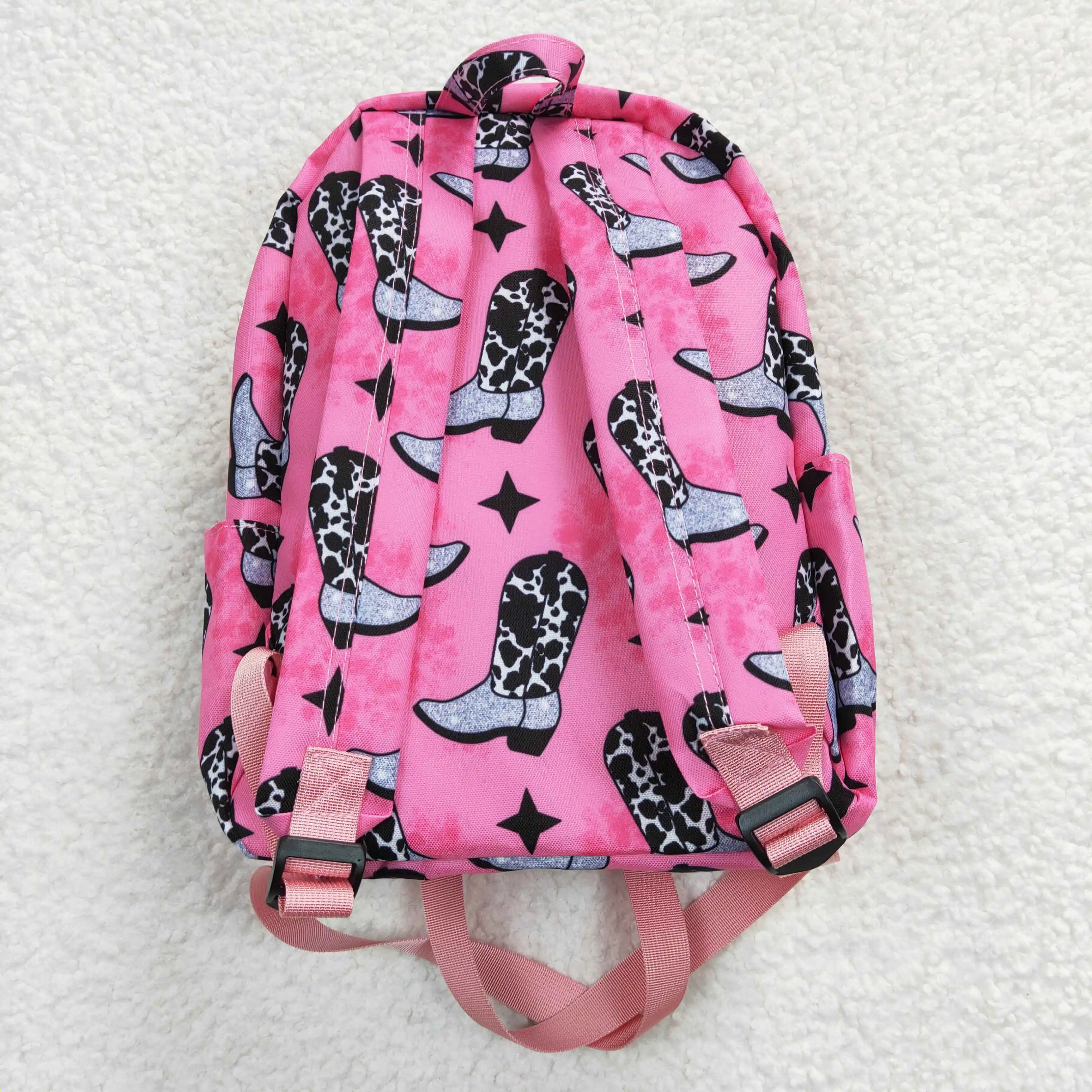 Meninas bonito roupas RTS botas meninas moda mochila crianças padrão ocidental sacos crianças mochilas