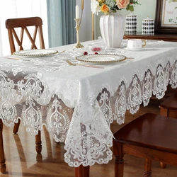 Engrossado chenille high-grade bordado toalha de mesa de casamento festa de decoração para casa rendas mesa de pano de mesa de móveis capa de poeira mantel mesa