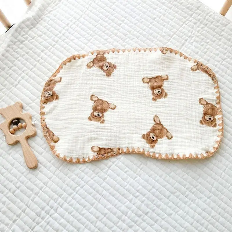 

581F Drooling Bibs for Baby Comfortable Baby Muslin Bib Flat Pillow Kerchief Skin Friendly Soothing Bib Nursing Mom Essential