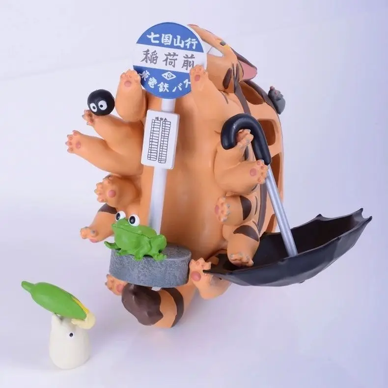 أنيمي جارتي توتورو حافلة الشكل الكرتون البلاستيكية البسيطة لا وجه رجل سلسلة تمثال لطيف عمل لعبة مجسمة غرفة الحلي هدايا الاطفال #6