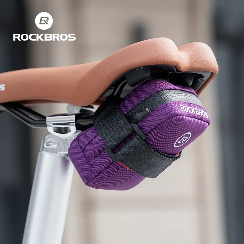 ROCKBROS-bolsa para SILLÍN de bicicleta, Mini bolsa trasera portátil de almacenamiento de 0,35l, kit de herramientas para bicicleta de montaña y carretera, bolsa de reparación, accesorios para equipos de equitación