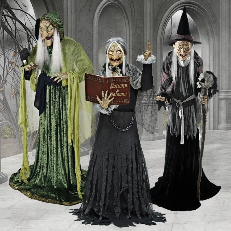 Halloween grote elektrische heks infrarood inductie heks rekwisieten themapark spookhuis decoratie ornament oude heks