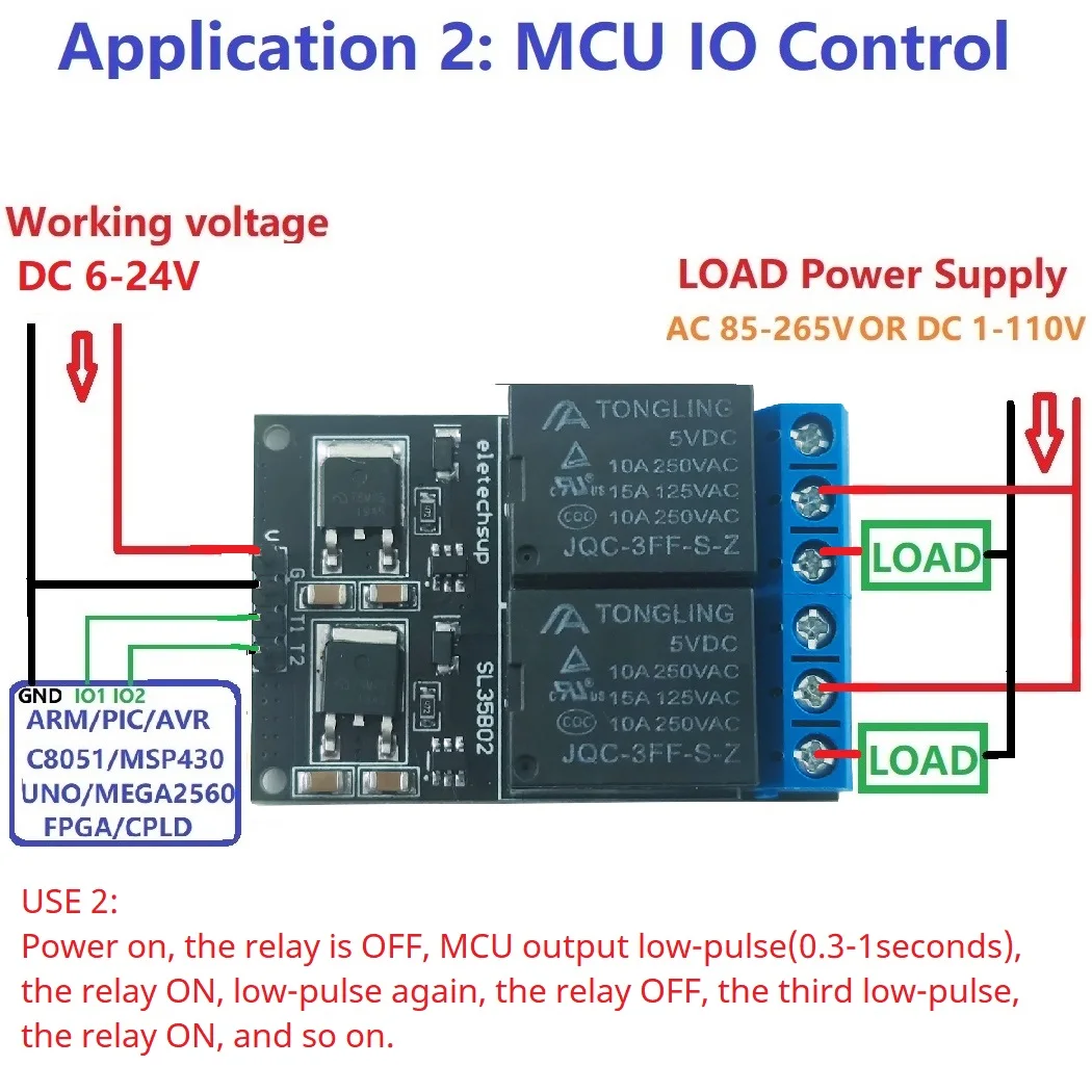 1/2/4CH Self-Locking Flip-Flop Relay Module DC 12V Bistable Low Pulse Trigger for Arduino UNO RPi ESP32 ESP8266