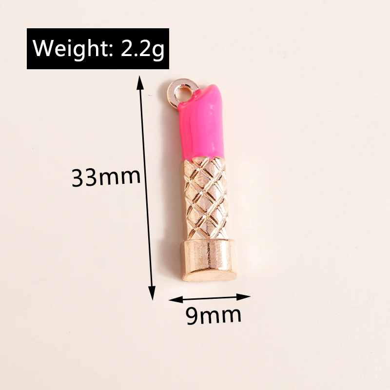 10 Stück niedliche Emaille-Anhänger in Form von roten Lippen und High Heels, Lippenstift-Charms für die Schmuckherstellung, Halsketten, Ohrringe, Armbänder, DIY-Bastelbedarf – Detail 5