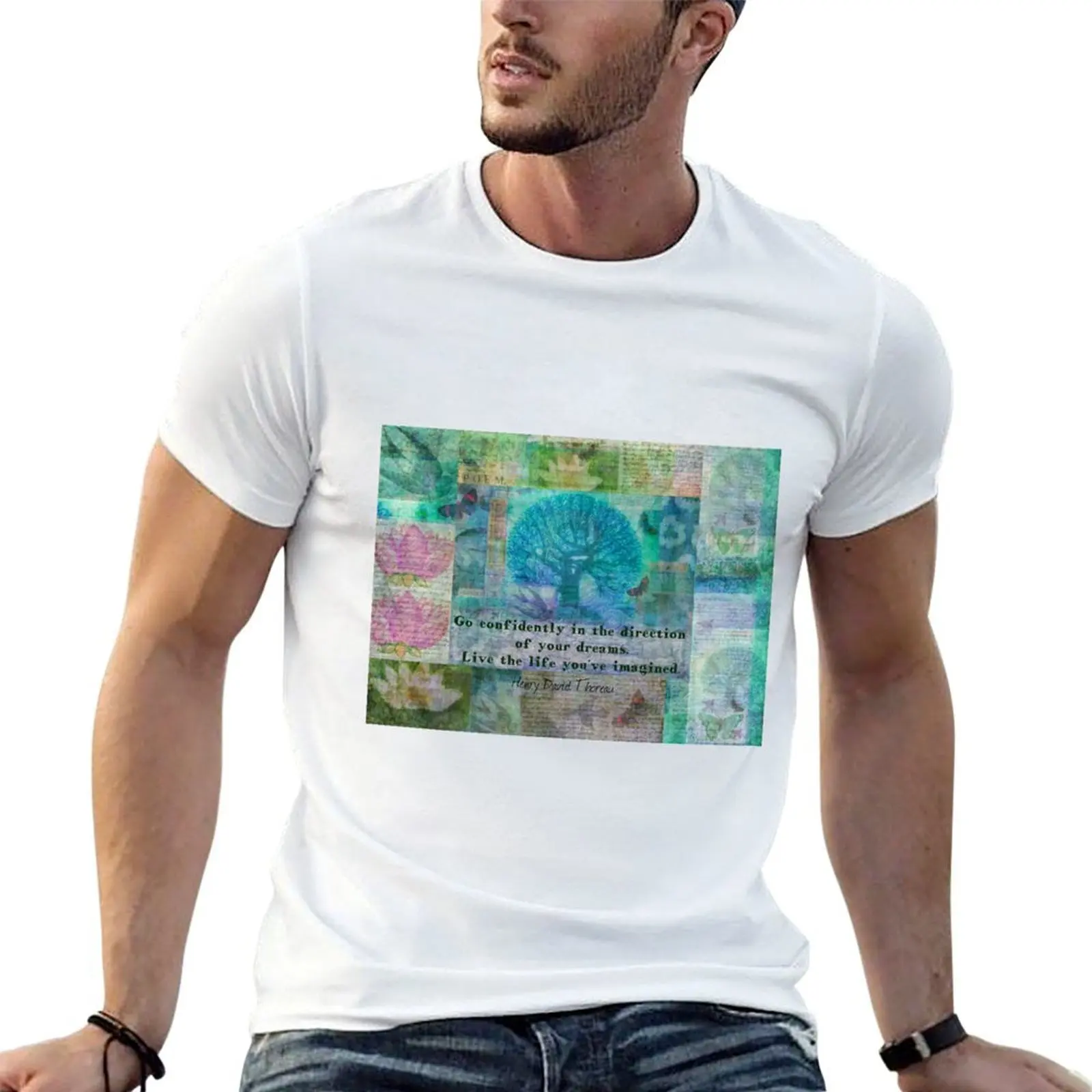 

Dream quote motivational, Henry David Thoreau T-Shirt man t shirt luxury t shirts for man graphic vintage T-Shirt
