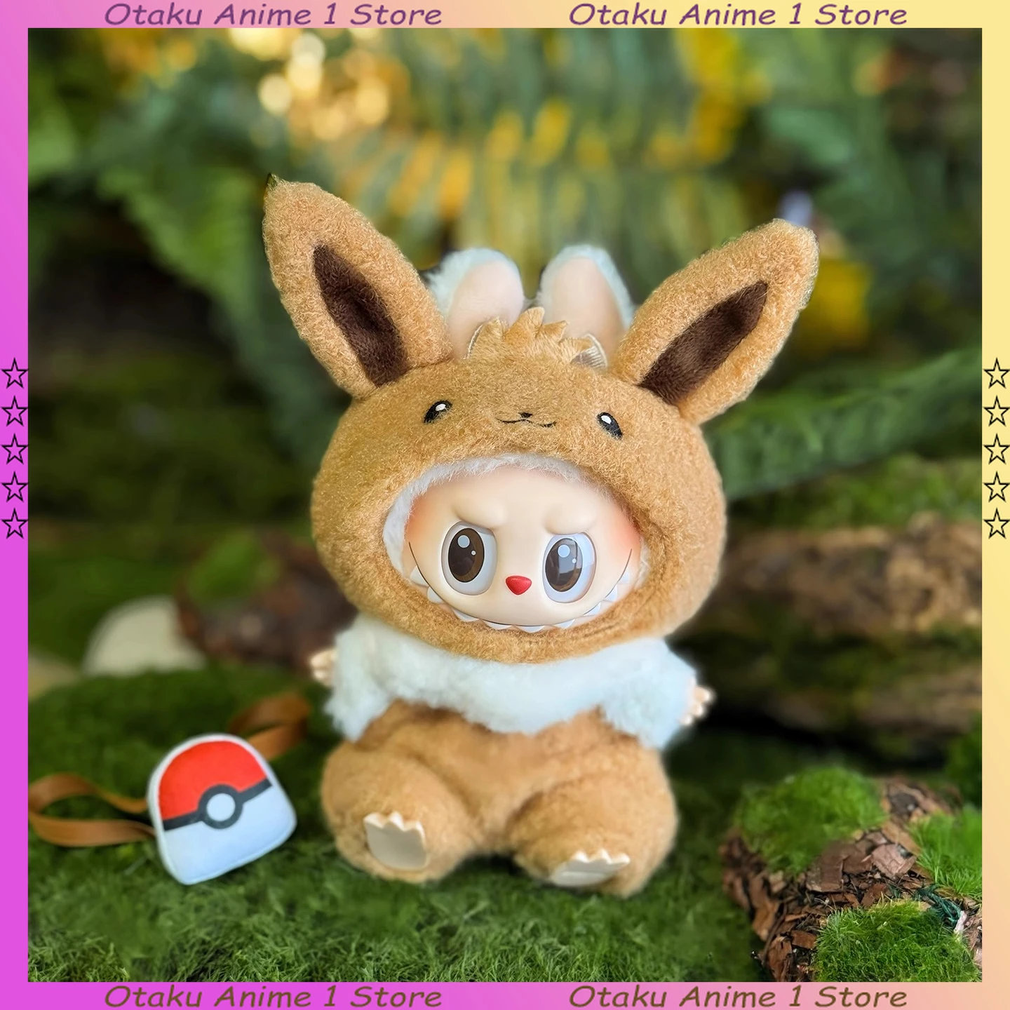

Kawaii Labubu 3,0, одежда для кукол, наряд с изображением Пикачу Иви с рюкзаком, мини-плюшевая кукла, модные аксессуары для кукол, подарок