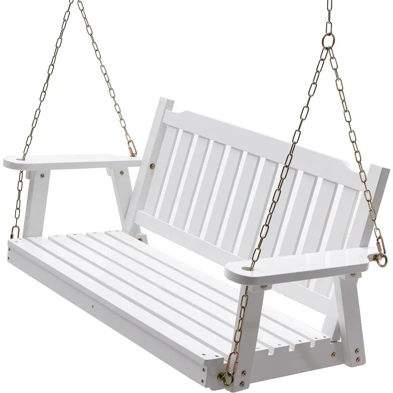 

Wooden Porch Swing 2-Seater, Bench Swing with Hanging Chains, Heavy Duty 800 LBS, for Outdoor Patio Garden Yard,4 Ft