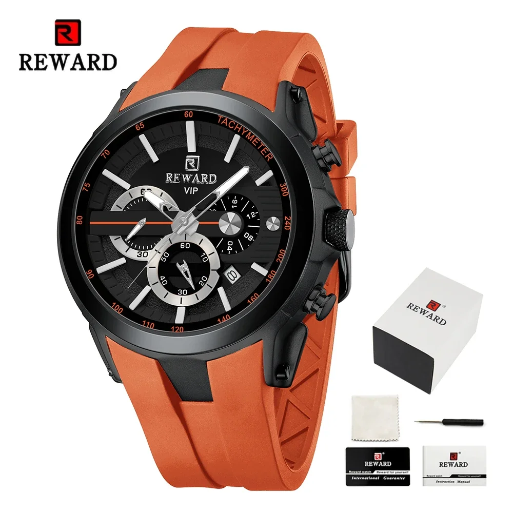 

НАГРАДА 83046 VIP мужские новые модные часы с кожаным ремешком, водонепроницаемые ночные часы с автоматической датой и временем, спортивные часы для мужчин