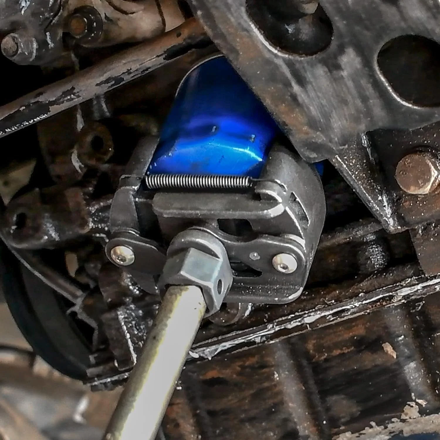 العالمي قابل للتعديل اثنين الفك فلتر زيت وجع 60-80 مللي متر الصلب مزيل الوقود المصبوب الأسود لصيانة السيارات دراجة نارية #4