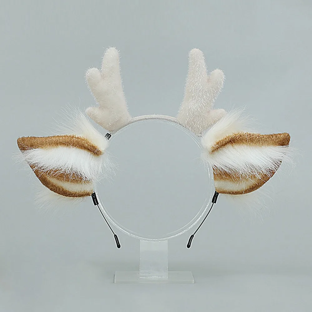 

Lolita Deer Ears Reindeer Antler Headband Cute Festival Decorations Head Hoop Party Headpiece Christmas Headbands for Adult