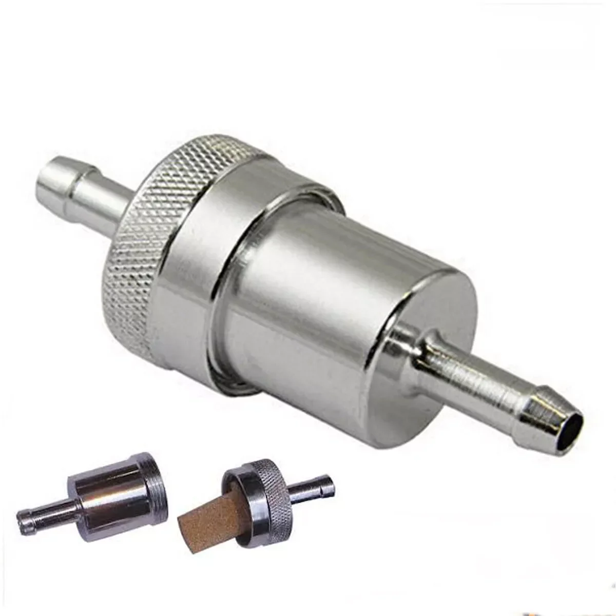 1set Motorcycle ATV Beach Bike Oil Filter Replacement Billet Alloy Filter Fuel Petrol Diesel Inline Filter 1/4" 6mm for Motocros