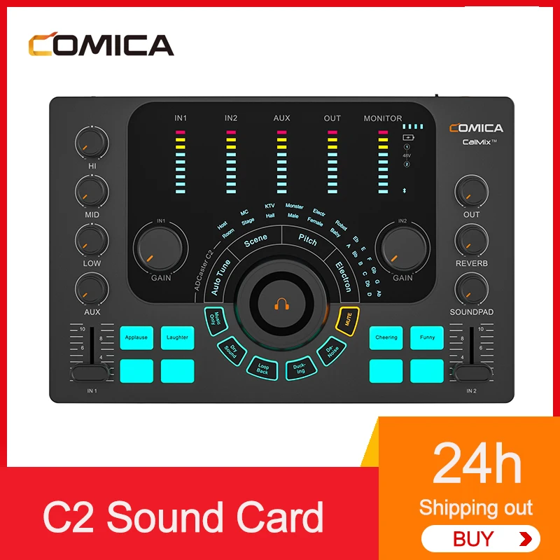 Comica C2 Sound Card Professional Advanced Recording External Complete Set for Podcasting/Streaming for Podcast Microphone