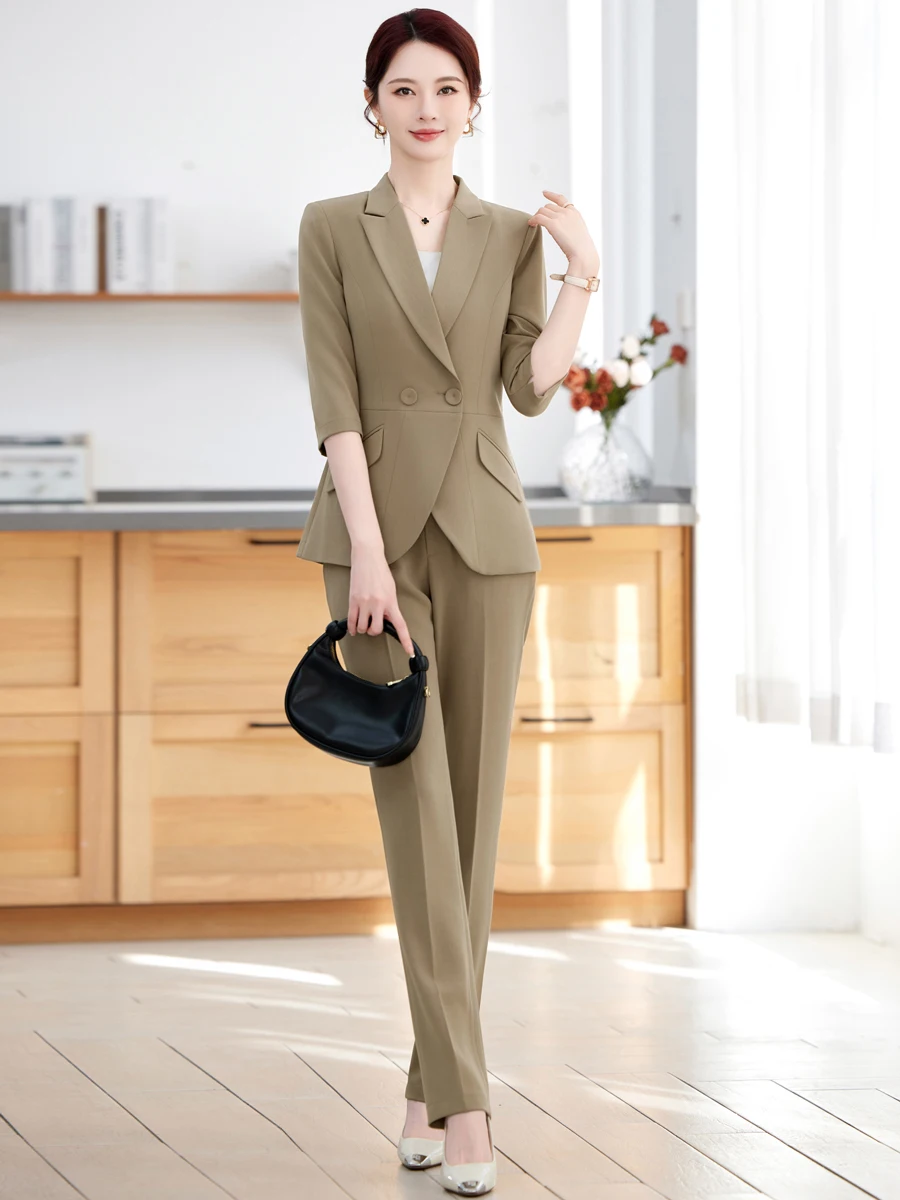 

AIyssa 2021, модная профессиональная женская одежда, новые весенне-летние высококачественные брюки-двойки + блейзер.