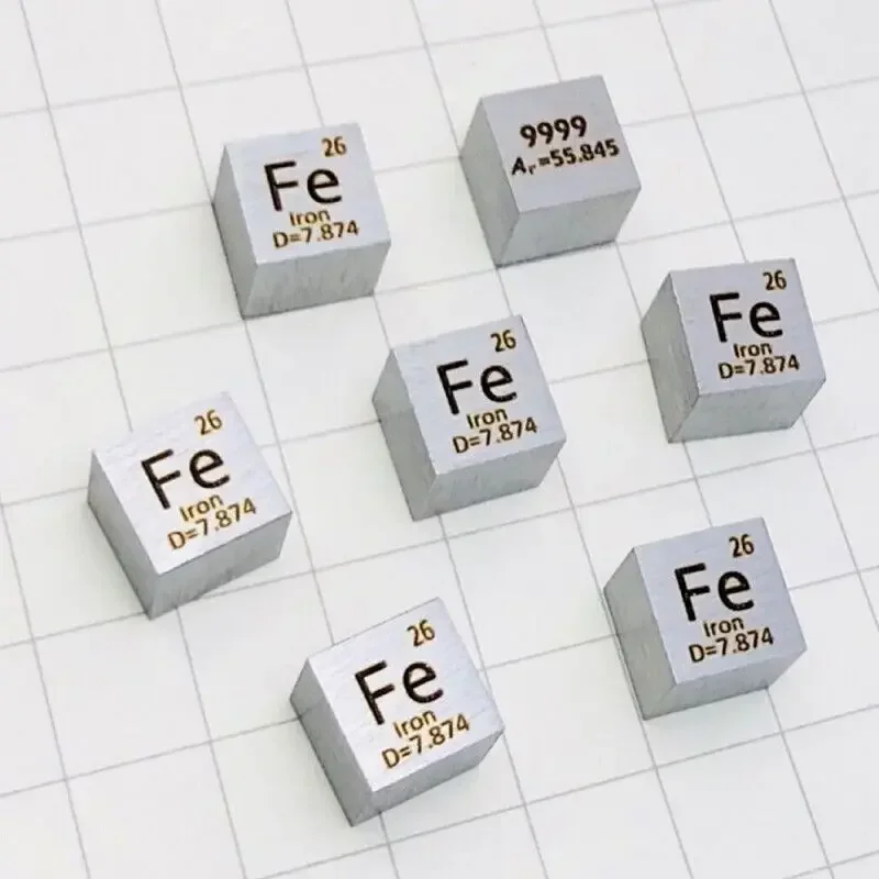 1cm Element Cube Tungsten Copper Titanium Nickel Aluminum Periodic Table Ornaments Collection Hobby Desktop Exhibition