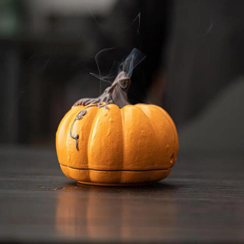 

Creative Pumpkin Designed Aroma Burner Coil Incense Holder Fragrance Product for Indoor Living Room Supply Home Decor