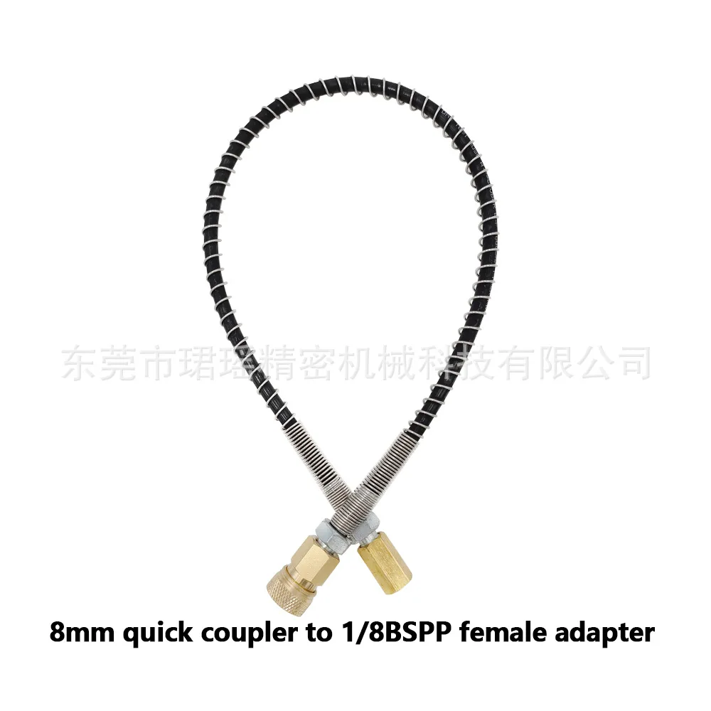 

5Pcs manual pump high pressure hose with stainless steel spring protection 1/8BSPP female 8mm quick connection connector