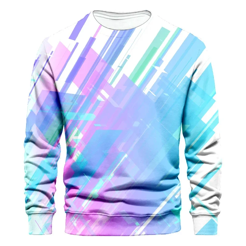 Color Pattern 3d Printed Sweatshirts for Men and Women Pullovers Harajuku Unisex Tops