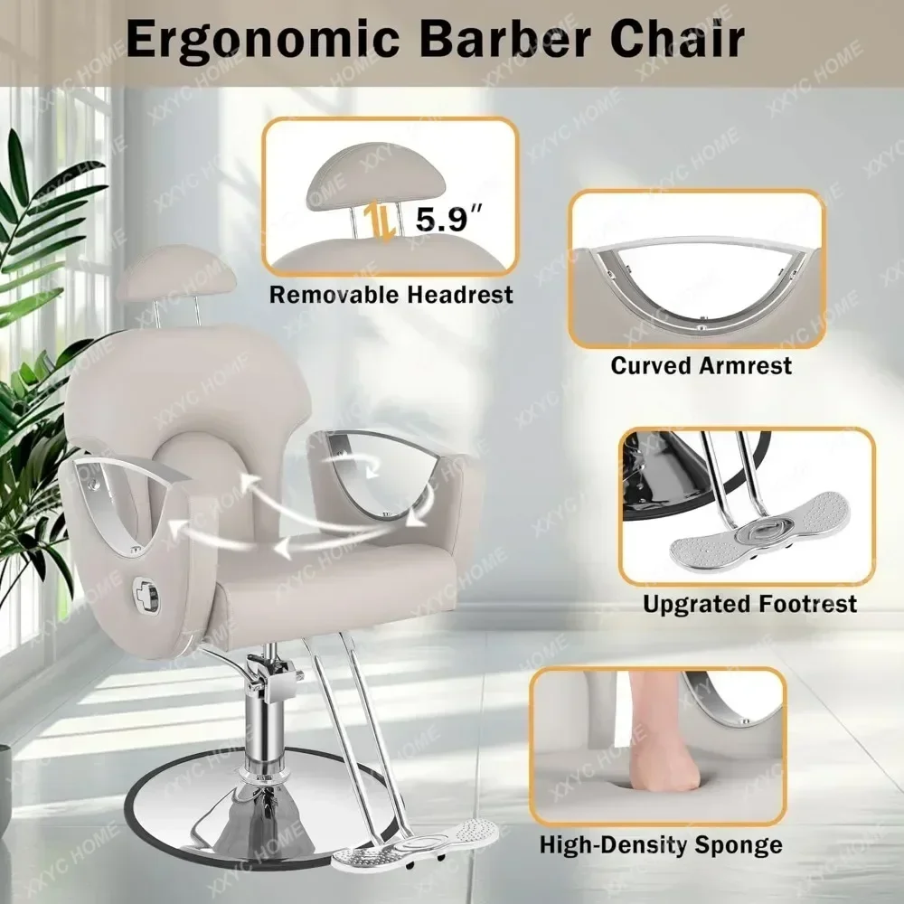 Barber Chair Salon Chair, Height Adjustable, Equipped with Professional Hydraulic PUM, Salon Barber Chair Barber Shop