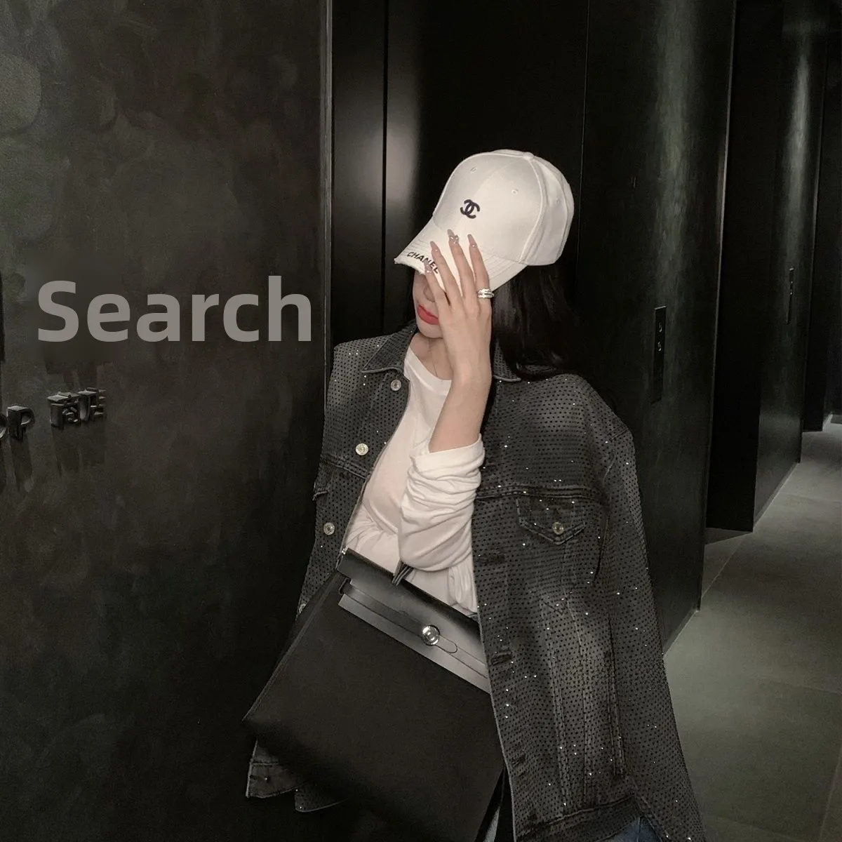 

Faionable High-End Women's Loose Diamond Jeans Casual Jaet Spring Autumn New Retro Lady Casual Outerwear Loose Fit