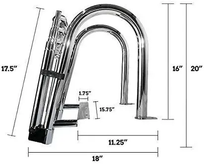 

Stainless Steel Telescoping Ladder for Marine Yacht/pontoon boat 4 Step Ladder