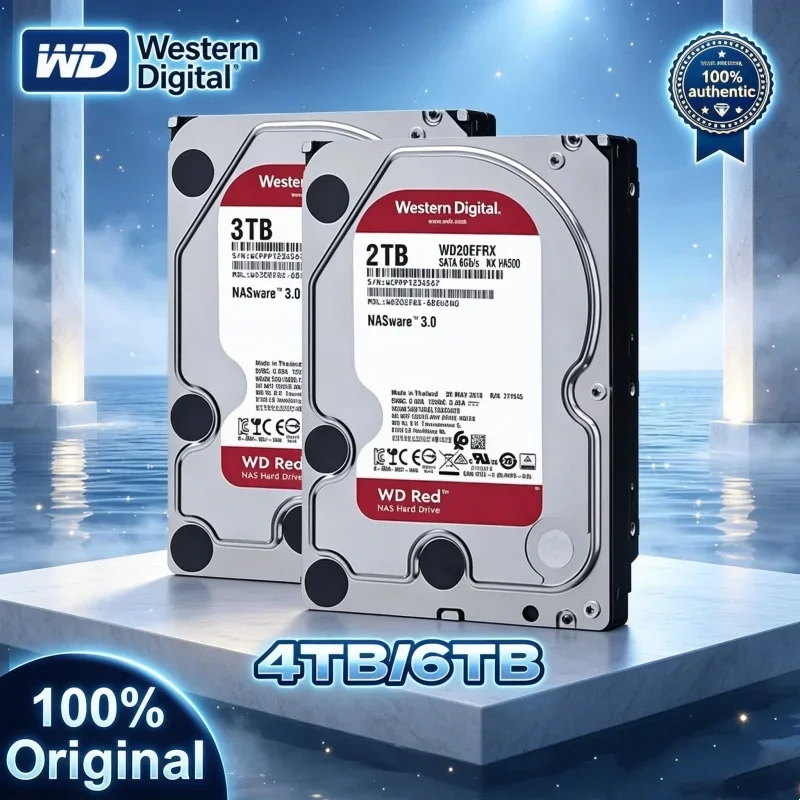 Western Digital WD Red 4TB 2TB 3TB Red NAS Hard Disk Drive 3.5" 6TB 5400RPM SATA 6Gb/s 64MB Storage For Desktop Data Archive