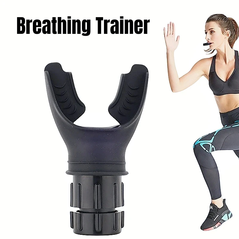 

Black New Breathing Trainer Lung Flexer Durable Fitness Exerciser Increases Lung Capacity Breath Adjustable Levels Respiratory