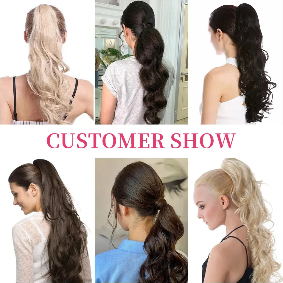 TMTM Drawstring Ponytail 100% Real Human Hair Extensions Straight Brazilian Remy Hair With Clip In Ponytail 80g 100g 120g 140g