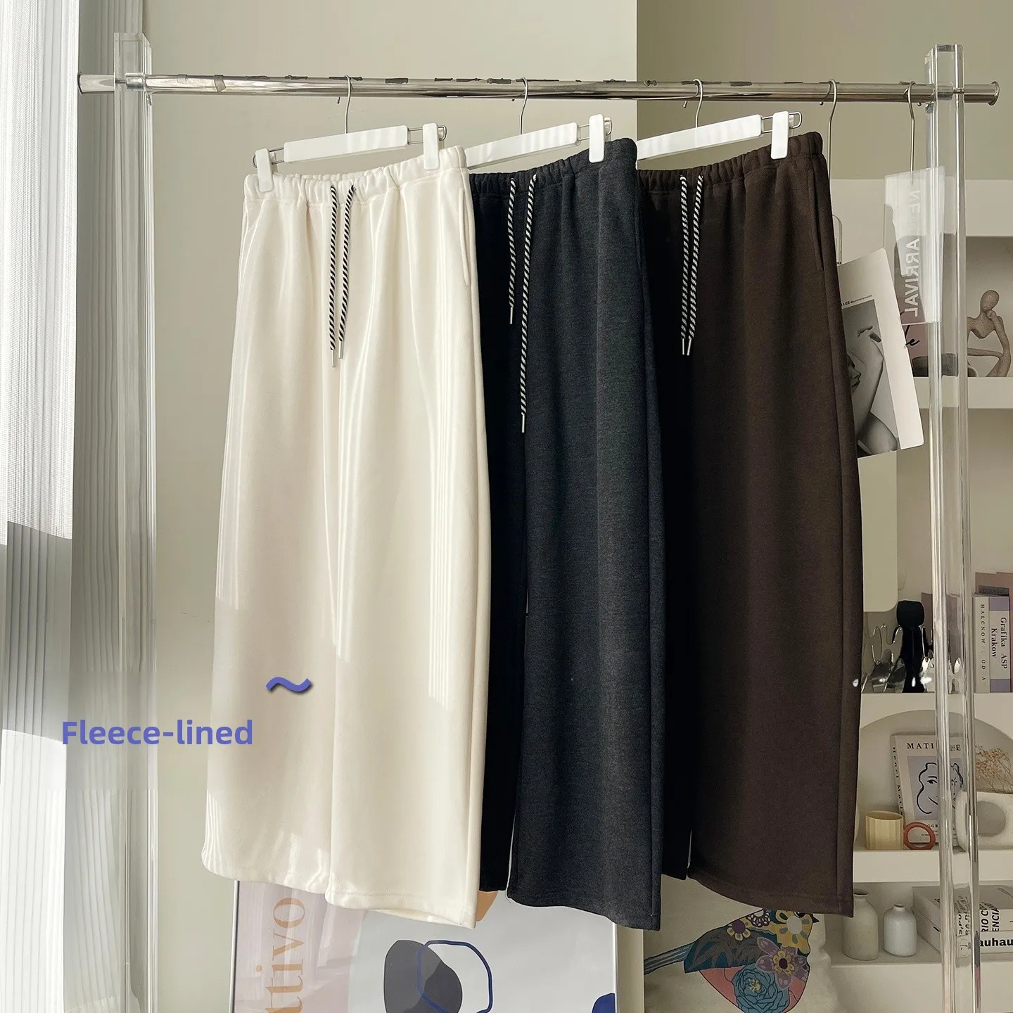 

Брюки Thiened Fce: повседневные, с эластичным поясом на шнурке, универсальные, стройнящие, широкие, длинные