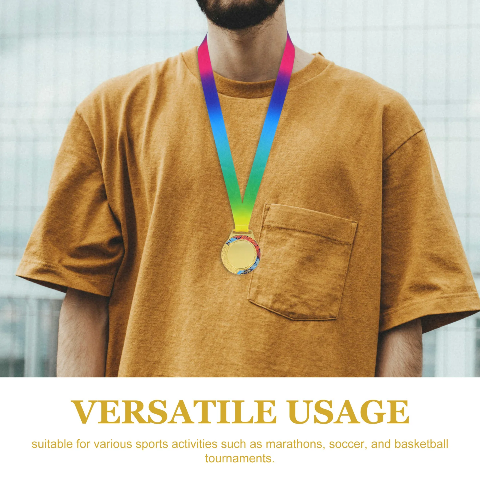 2 قطعة ميدالية ذهبية جوائز رياضية سبائك الزنك معدن الفائز ميداليات الشريط لماراثون كرة السلة كرة القدم أحداث البطولة المدرسية