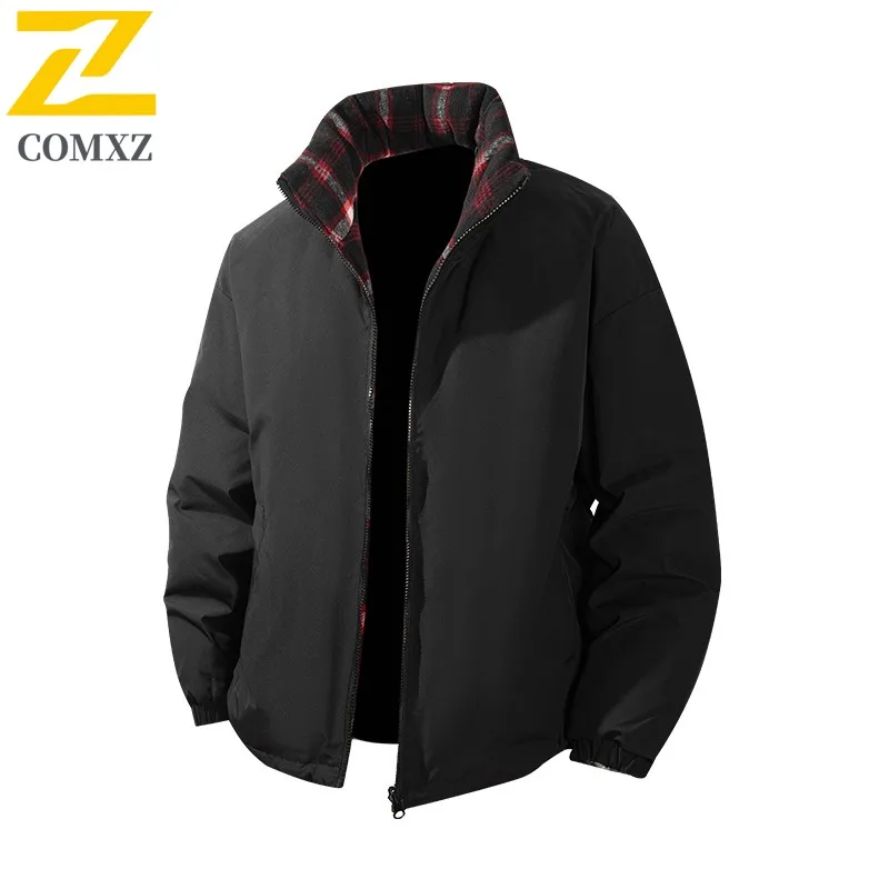 

COMXZ Fashion Down Jacket Color Blocking Lightweight Casual Hooded Snow Padded Jacket 2025 Travel Minimalist Mens Winter Jacket